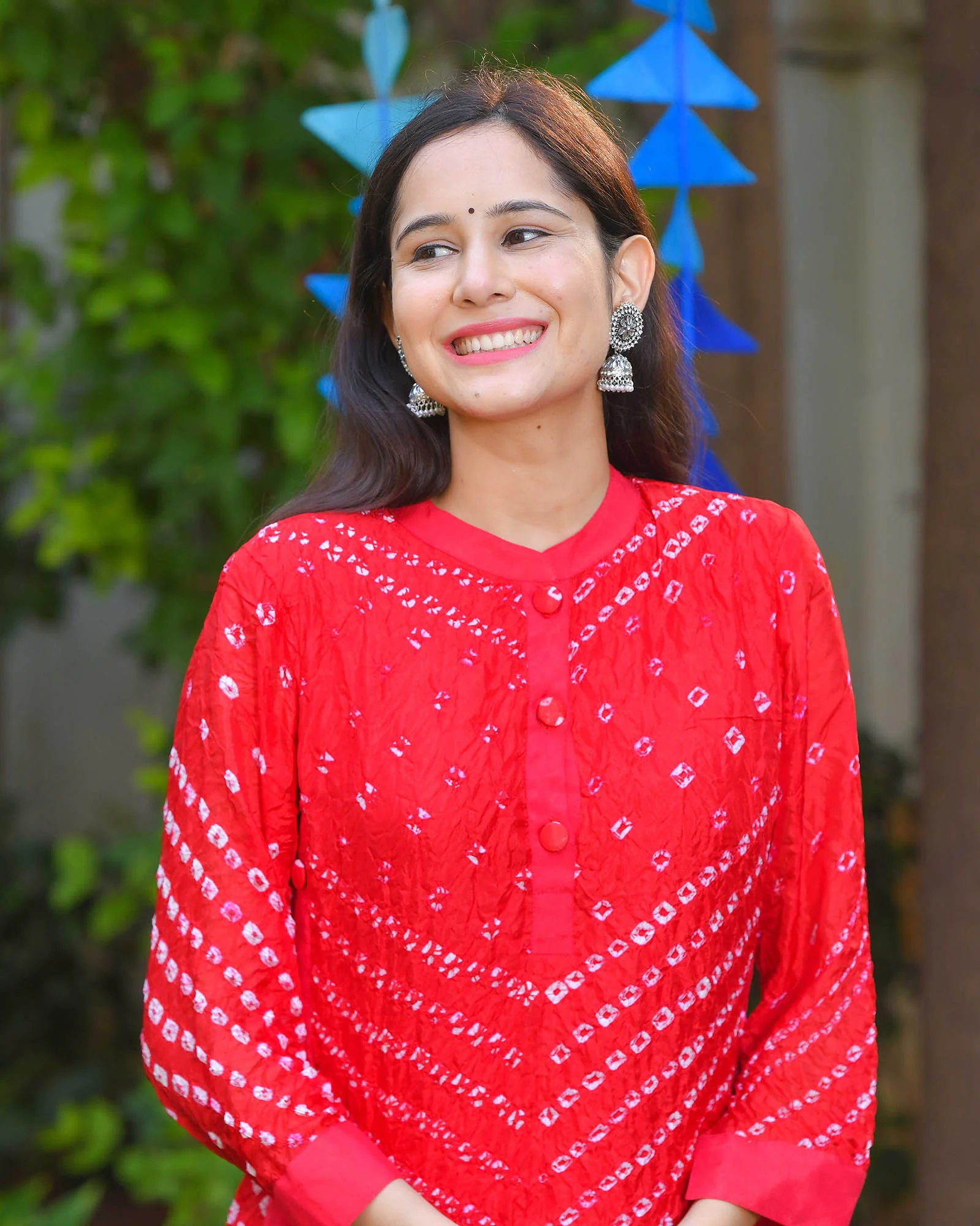 FUSION FESTIVE RED BANDHEJ PANT SET - Image 7