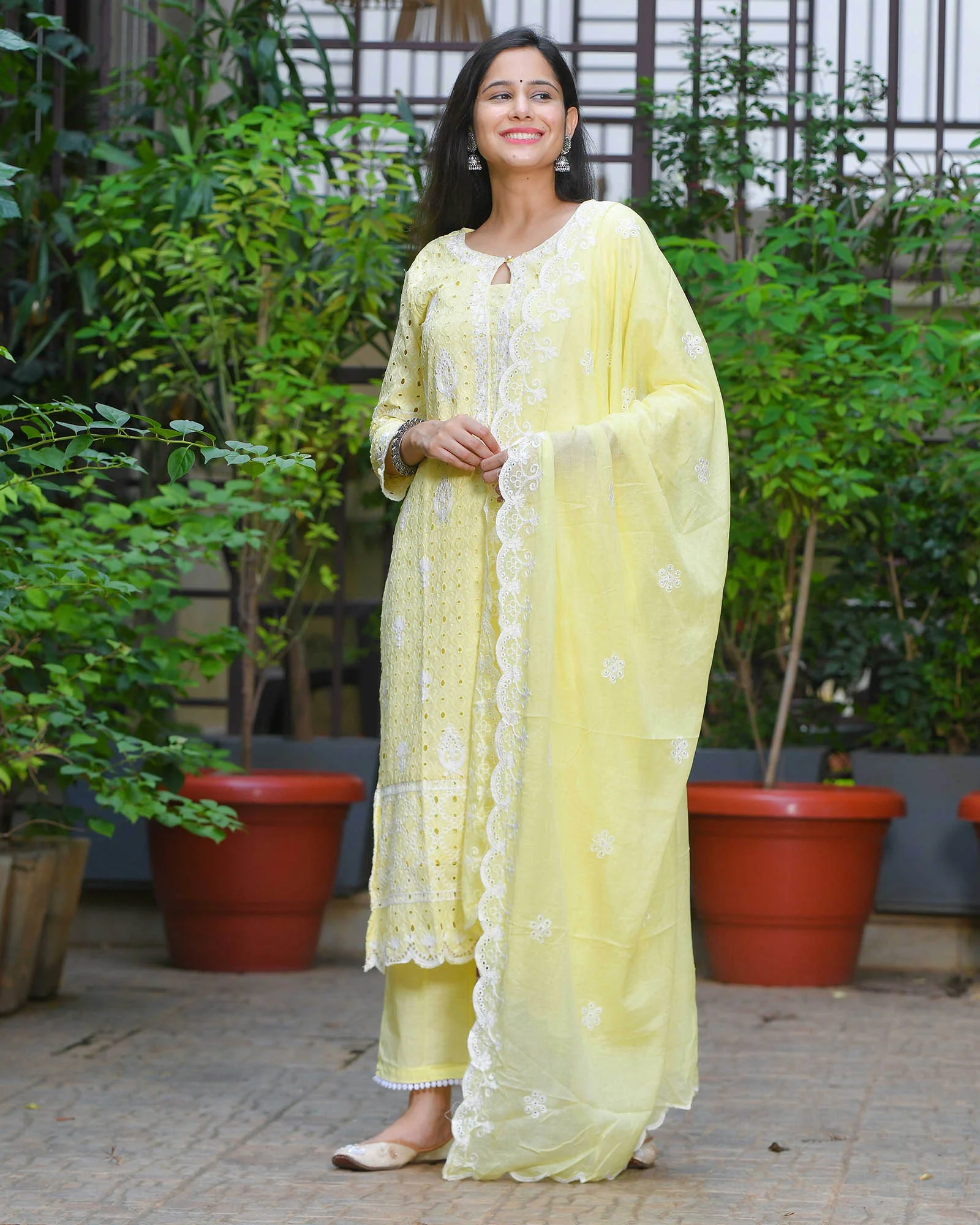 LEMON SCHIFFLI SUIT SET WITH EMBROIDERY - Image 3