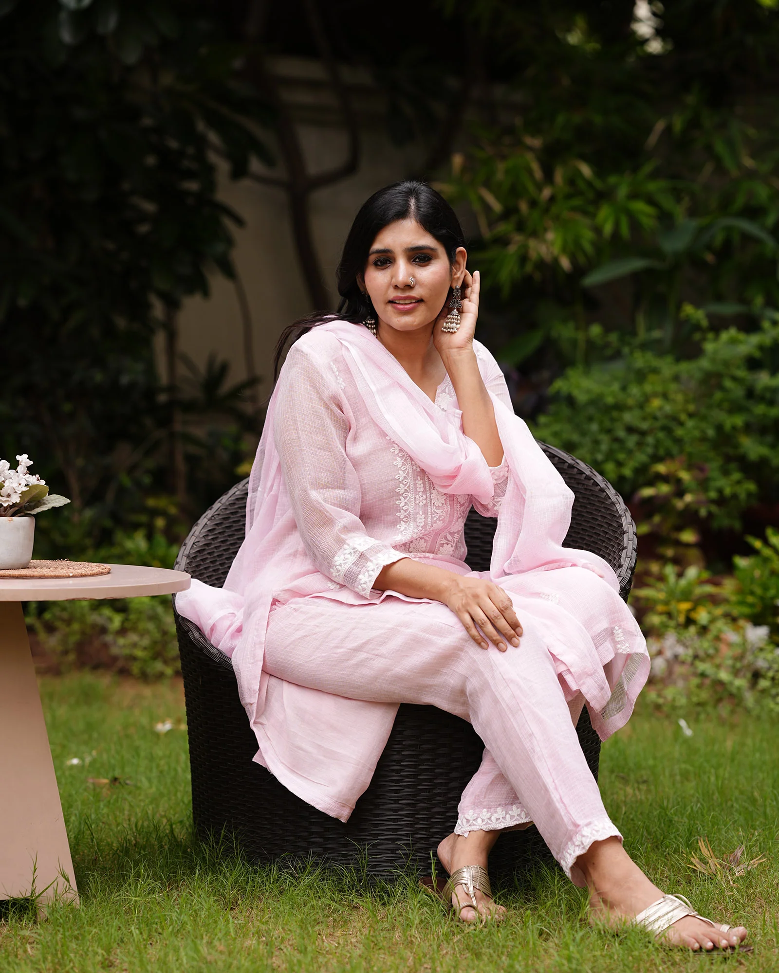 SOFT PINK KOTA DORIA SUIT SET - Image 3