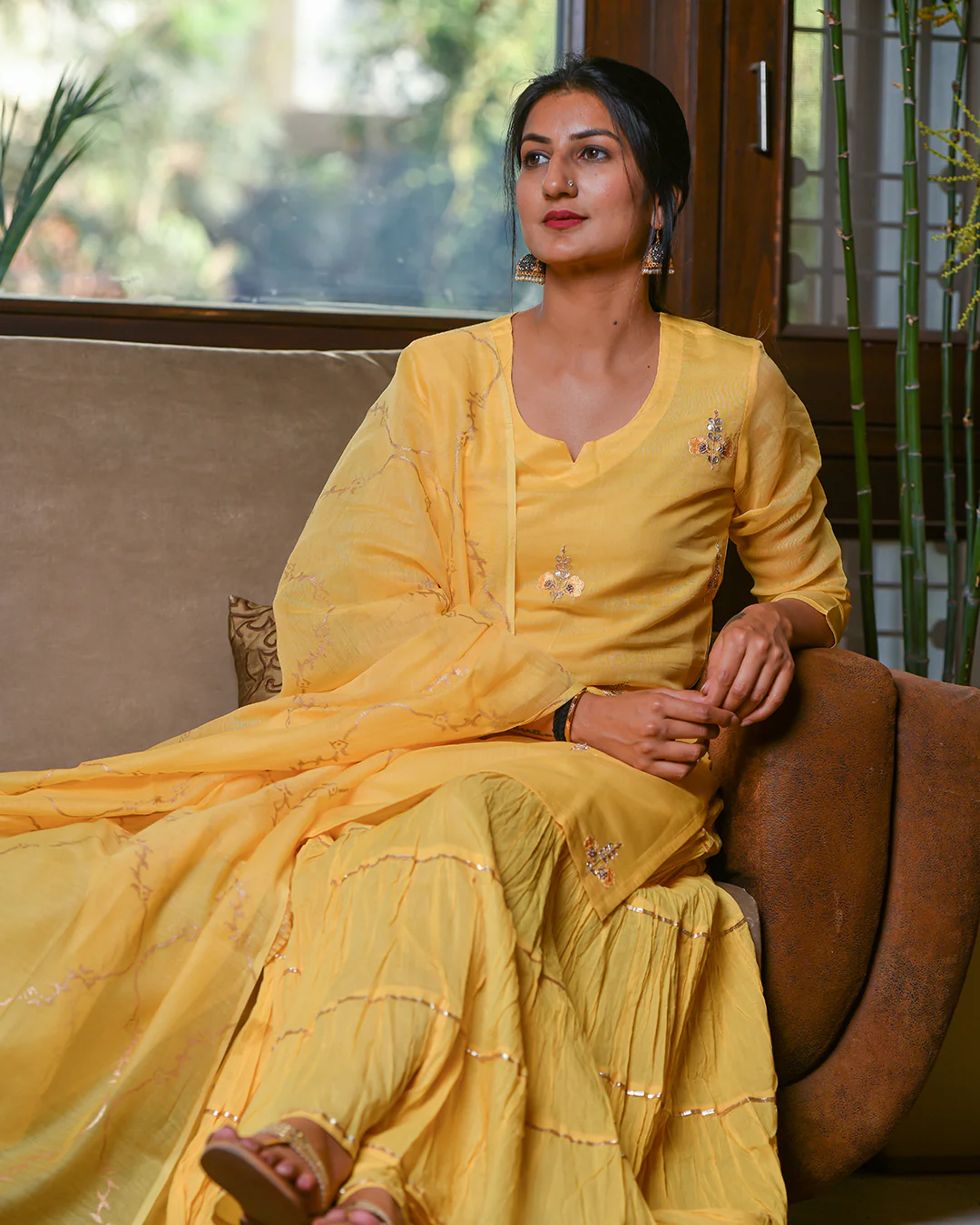 SUNSHINE CHANDERI GHARARA SET - Image 3