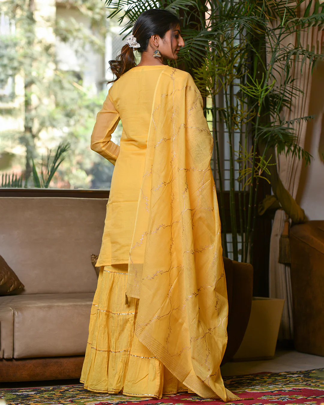 SUNSHINE CHANDERI GHARARA SET - Image 4