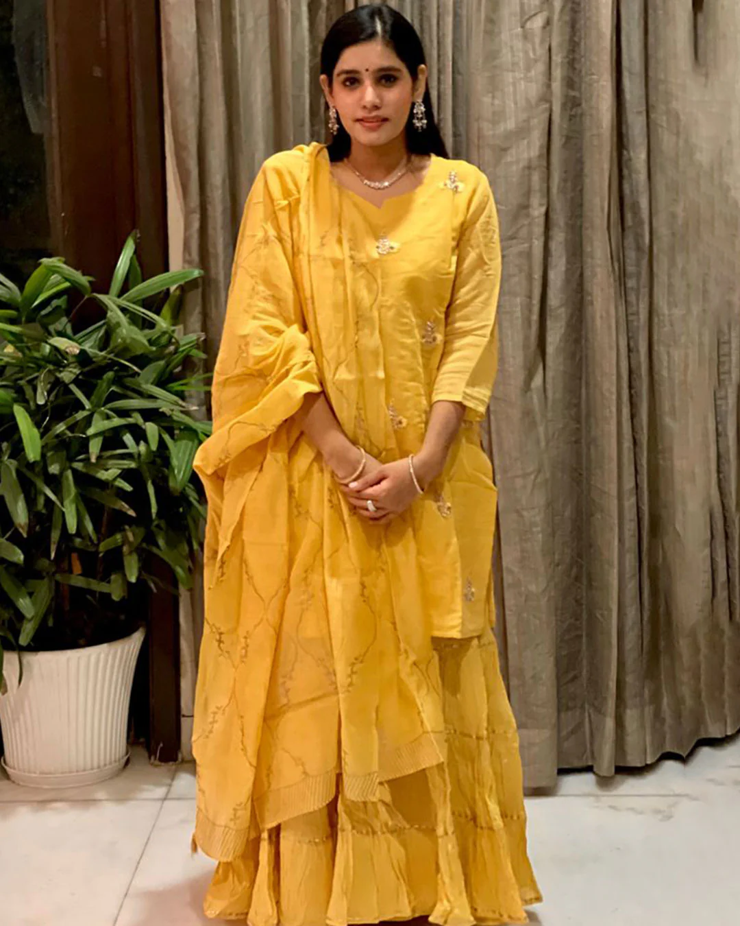 SUNSHINE CHANDERI GHARARA SET - Image 7